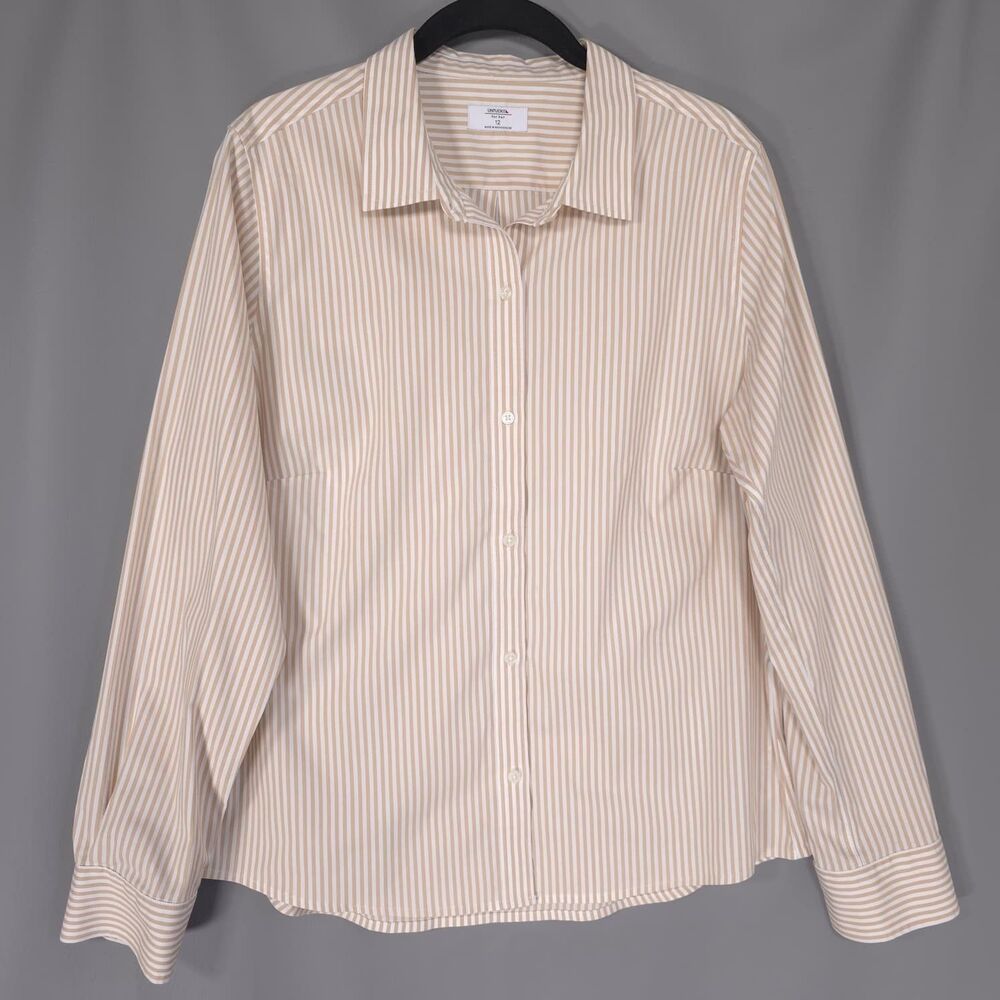 UNTUCKit Women's Casual Stretch Striped Button Front Shirt Top 12 BELLA 41591‎